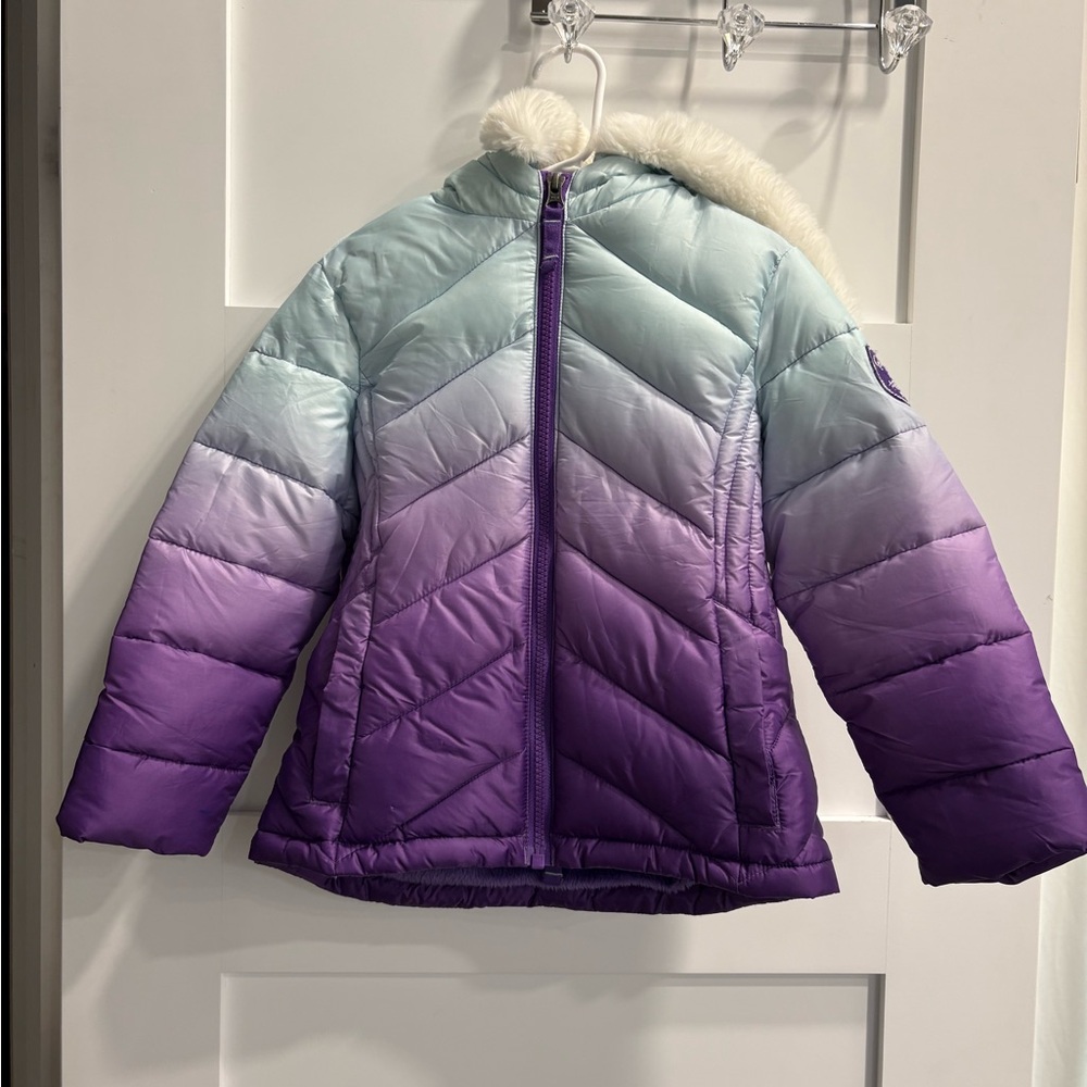 Snozu Kids Gradient Puffer Jacket - Purple and Blue